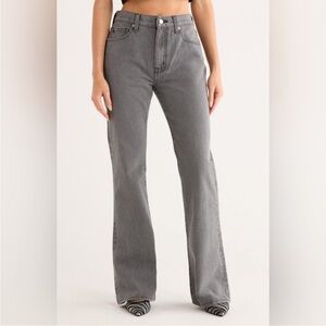 Ética Nina High-Rise Flare Jeans in Stormy Skies. Size 26. NWT